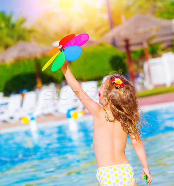 Baby girl in waterpark Stock photo © Anna_Om