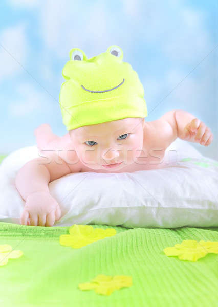 Little baby in frog costume Stock photo © Anna_Om