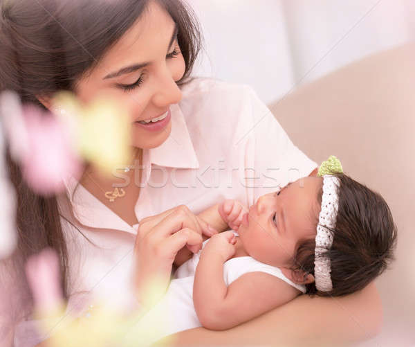 Glücklich Mutter wenig Tochter Porträt Stock foto © Anna_Om