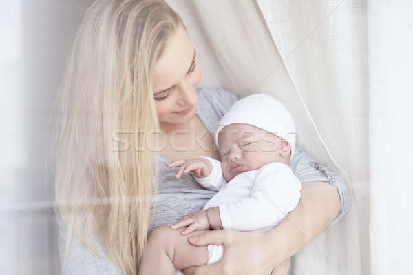 Szczęśliwy matka baby portret piękna młodych Zdjęcia stock © Anna_Om