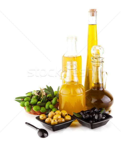 商業照片: 橄欖油 · 靜物 · 圖像 · 孤立 · 白 · 自然