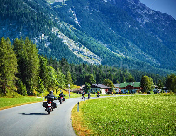 Motorcyclists on mountainous road Stock photo © Anna_Om