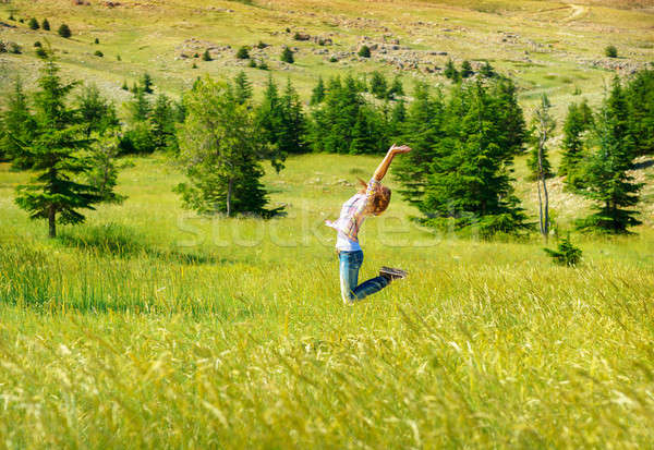 Happy woman enjoying nature Stock photo © Anna_Om