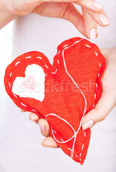 Red handmade heart Stock photo © Anna_Om