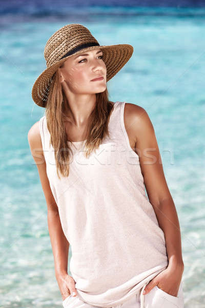 Pretty woman on the beach Stock photo © Anna_Om