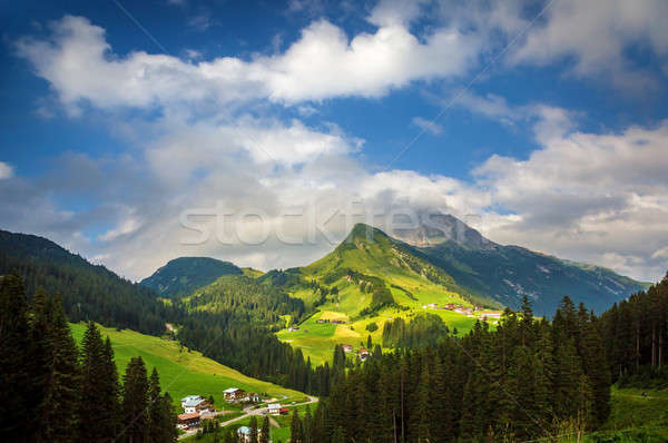 Village montagnes peu fraîches vert vallée [[stock_photo]] © Anna_Om