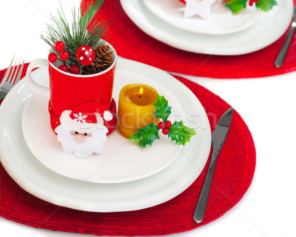 Asztal fotó gyönyörű ünnep bankett karácsony Stock fotó © Anna_Om