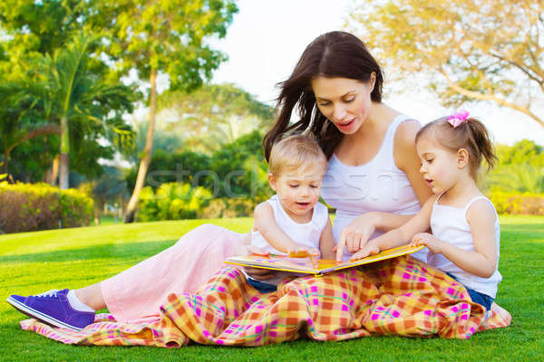 Mother teaching her kids Stock photo © Anna_Om