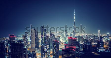 Hermosa Dubai nocturna de la ciudad paisaje urbano Foto stock © Anna_Om