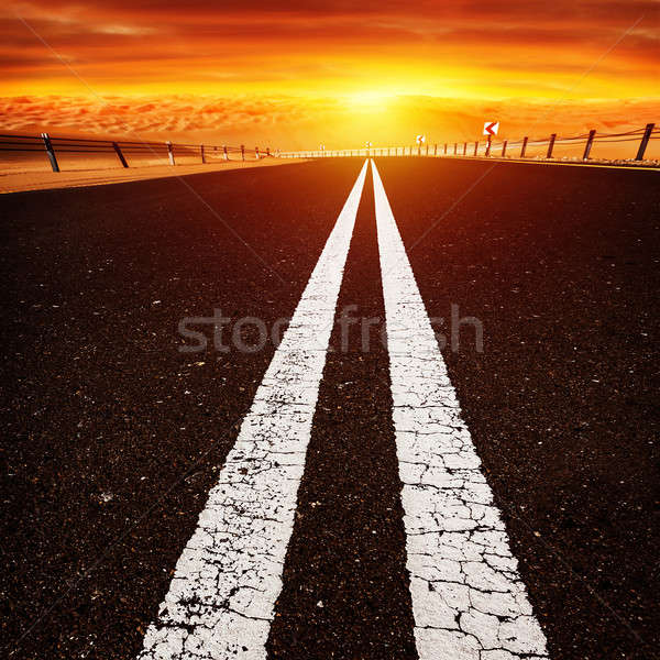 Road in sunset Stock photo © Anna_Om