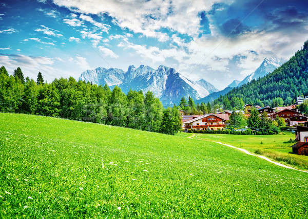 Beautiful little mountainous village Stock photo © Anna_Om