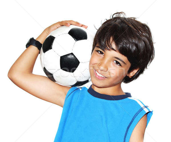 Cute Junge spielen Fußball glücklich Kind Stock foto © Anna_Om