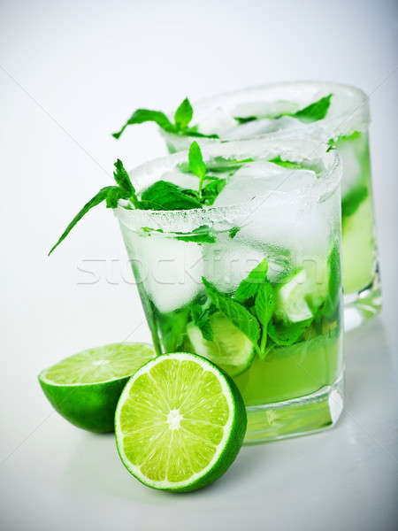 Koud mojito drinken glas ijzig alcohol Stockfoto © Anna_Om