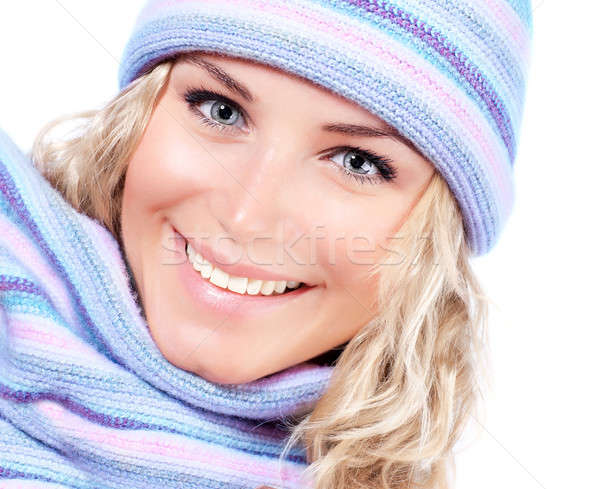 Сток-фото: счастливая · девушка · зима · Hat · красивой · молодые · женщины