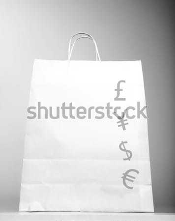 [[stock_photo]]: Panier · argent · signe · photo · blanche · isolé