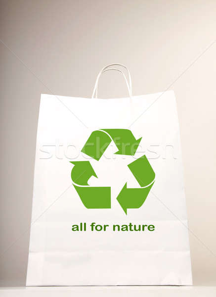 Recycle symbol on the shopping bag Stock photo © Anna_Om