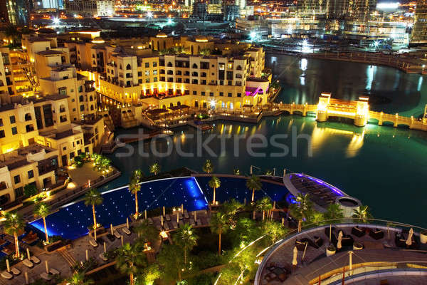 şehir gece Dubai şehir merkezinde gece iş gökyüzü Stok fotoğraf © Anna_Om