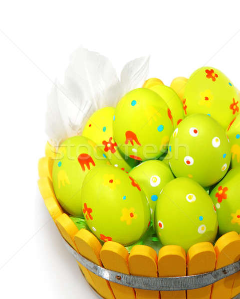 Húsvéti tojások tollak izolált fehér húsvét tojás Stock fotó © Anna_Om