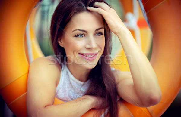 Portrait Nice brunette fille parc [[stock_photo]] © Anna_Om