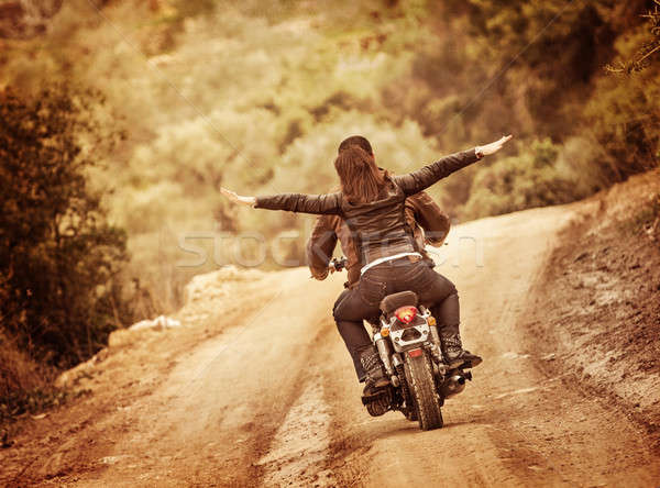 Foto stock: Liberdade · atividade · família · motocicleta