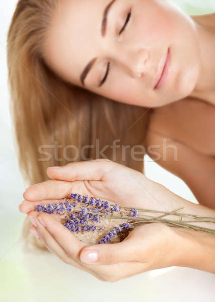 Cute female in a beauty salon Stock photo © Anna_Om