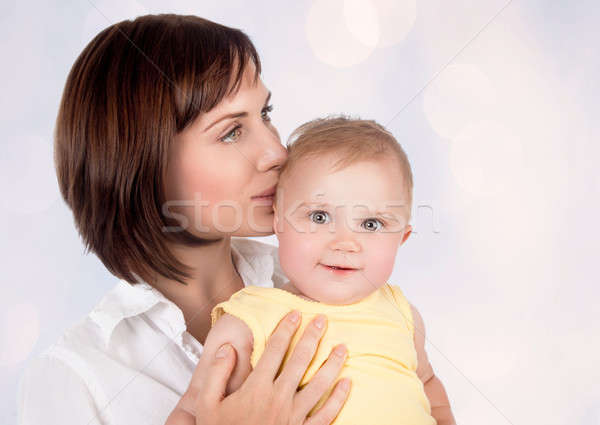 Zdjęcia stock: Matka · baby · portret · piękna · całując