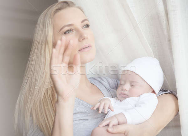Mother with sleeping baby Stock photo © Anna_Om