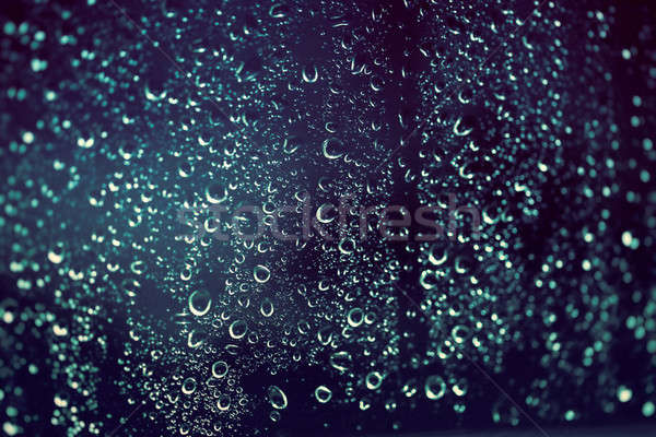 Regnerisch Regen Tropfen Fenster Nacht Herbstsaison Stock foto © Anna_Om