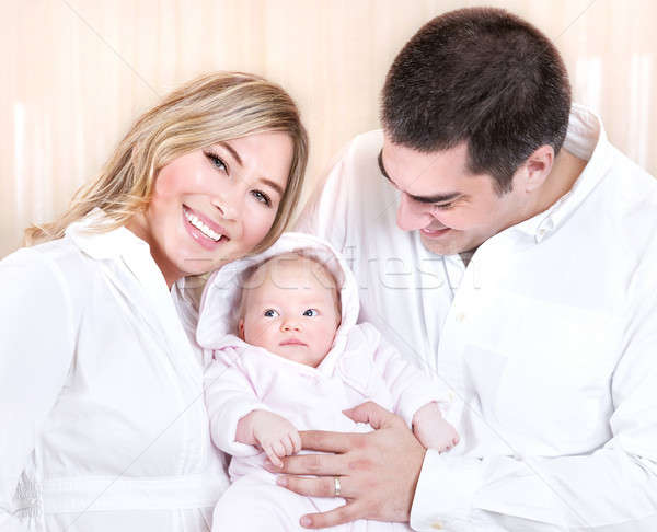 Stock foto: Schönen · glücklich · Mutter · Vater · tragen