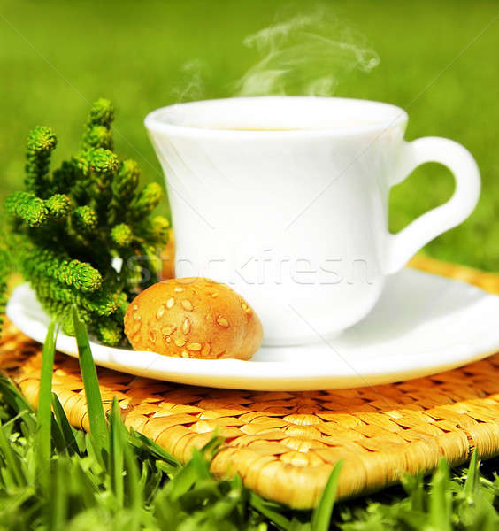 Rano napój herbaty kawy francuski grzanki Zdjęcia stock © Anna_Om