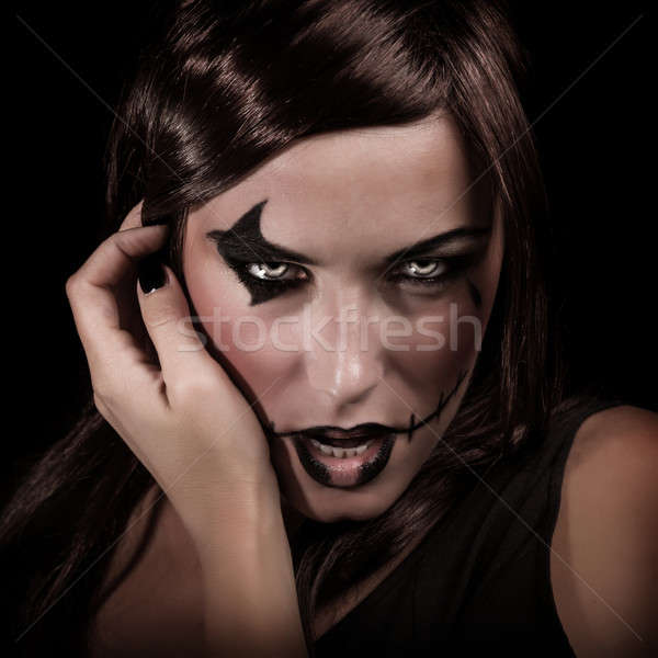 Nő halloween éjszaka ijesztő portré fiatal nő Stock fotó © Anna_Om