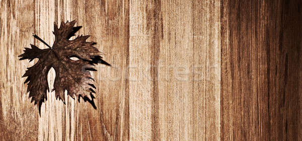 Autumn leaf wooden border Stock photo © Anna_Om