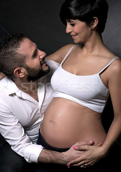 Happy couple awaiting baby Stock photo © Anna_Om