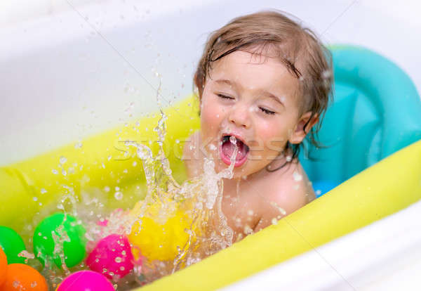 Vidám fiú fürdik aranyos boldog kicsi fiú Stock fotó © Anna_Om