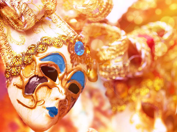 Bella maschera veneziana decorato oro tradizionale carnevale Foto d'archivio © Anna_Om