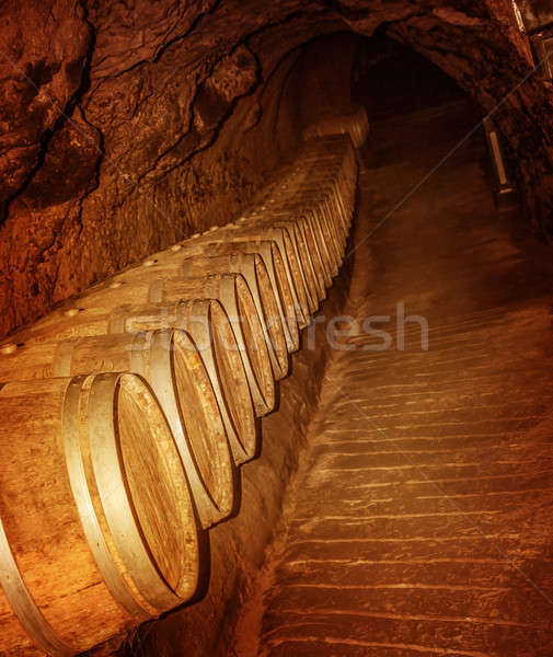 şaraphane mağara eski ahşap namlu lüks Stok fotoğraf © Anna_Om
