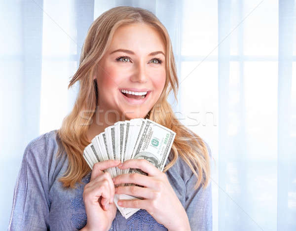 Happy woman with lot of money Stock photo © Anna_Om
