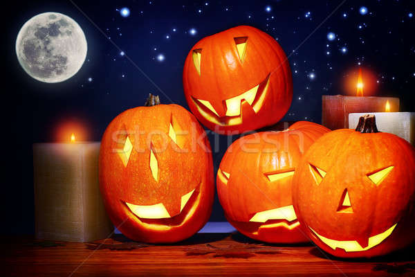 Halloween buli dekoráció ijesztő ünnepi csendélet Stock fotó © Anna_Om