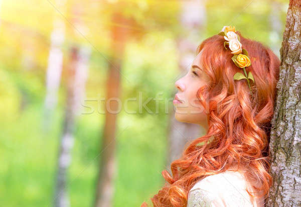 Romantic woman in the park Stock photo © Anna_Om