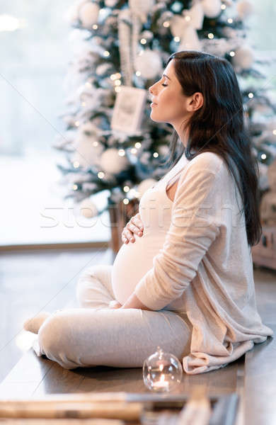 Pregnant woman in Christmastime Stock photo © Anna_Om