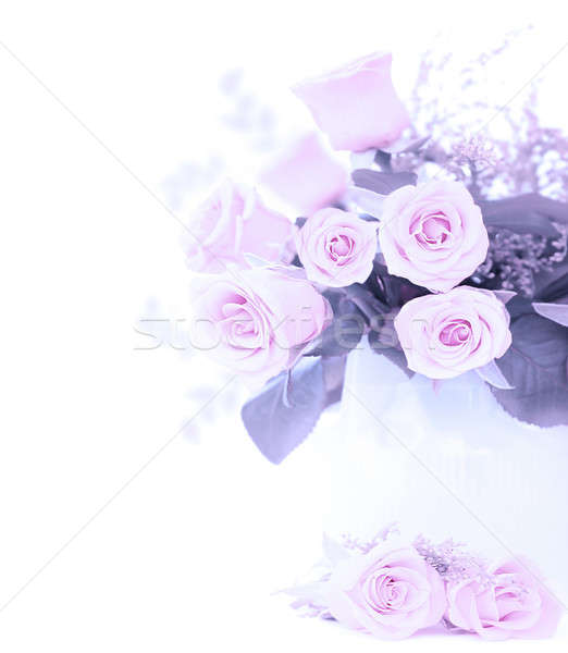 Pink fresh roses bouquet Stock photo © Anna_Om