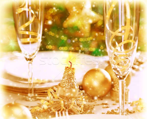 Romantic Xmas dinner Stock photo © Anna_Om