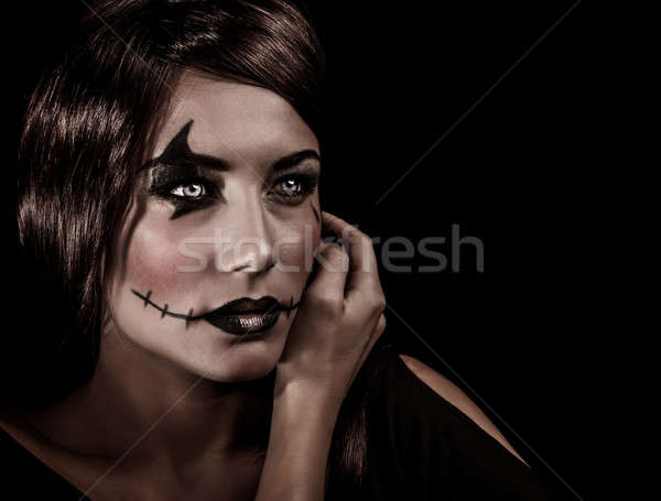 Aggresive Halloween makeup Stock photo © Anna_Om