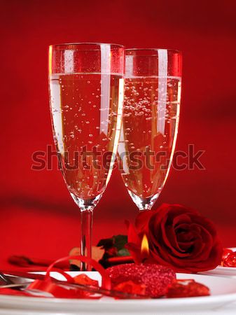 Romántica San Valentín día cena dos elegante Foto stock © Anna_Om