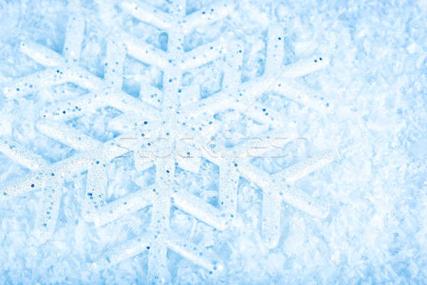 [[stock_photo]]: Flocon · de · neige · bleu · hiver · vacances · arbre · de · noël · ornement