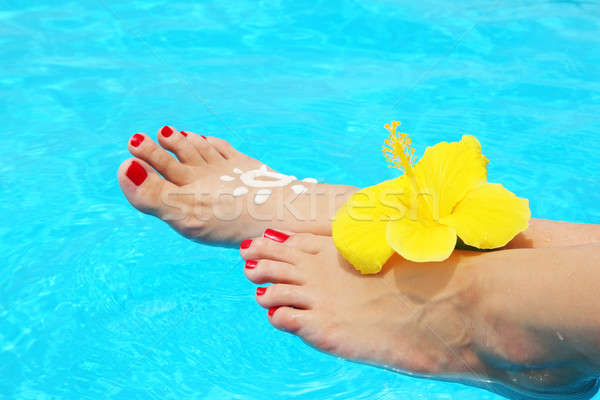 Beautiful female legs in the pool Stock photo © Anna_Om