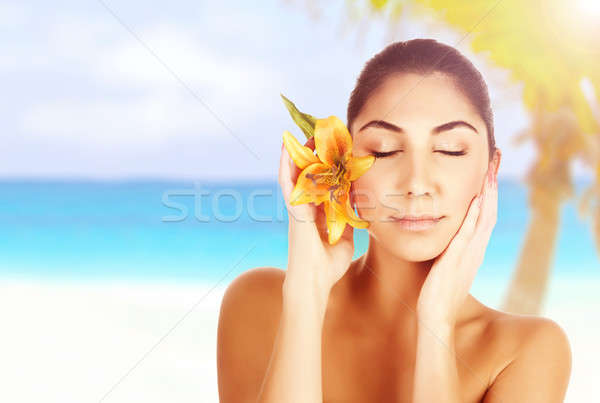 Woman on the beach Stock photo © Anna_Om