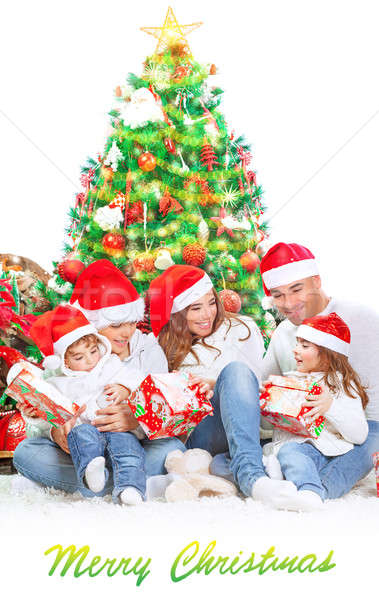 Happy family in Christmas eve Stock photo © Anna_Om