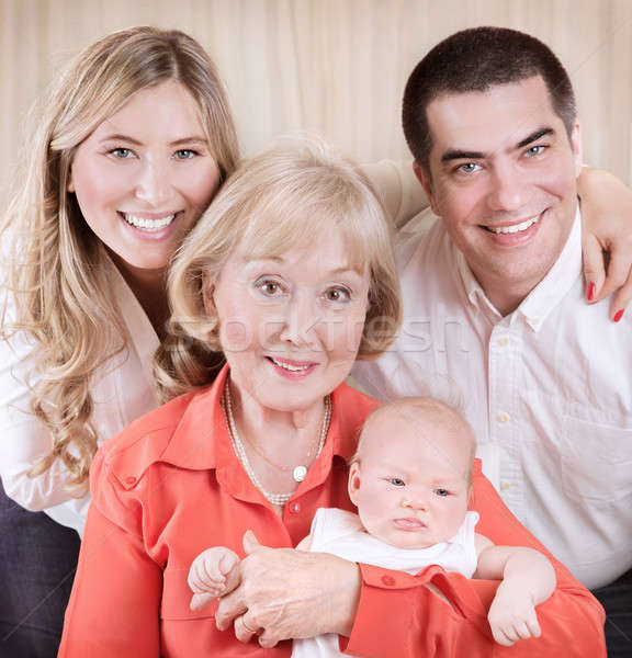 Stock foto: Familie · Generation · Porträt · schönen · eleganten · Mutter