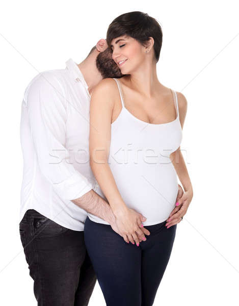счастливым беременности красивый парень целоваться Сток-фото © Anna_Om